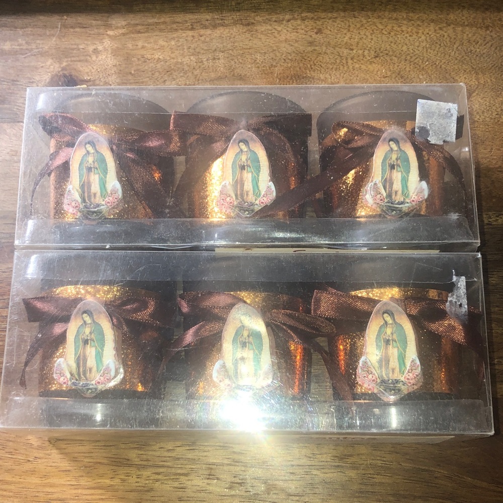 Lot of 2 Sets of 3 Votives Mother Mary- New!
